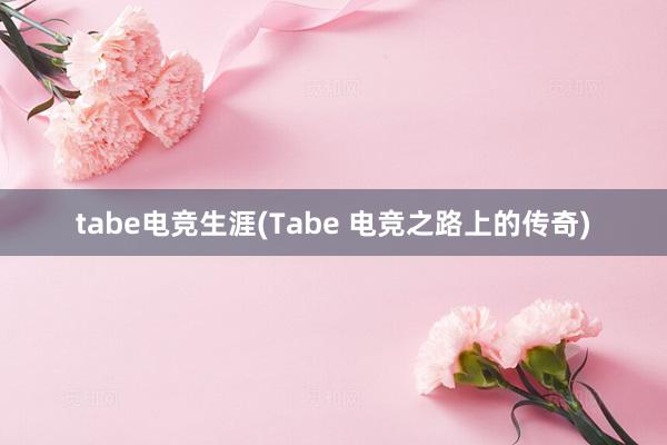 tabe电竞生涯(Tabe 电竞之路上的传奇)