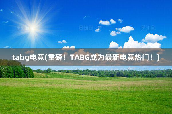 tabg电竞(重磅！TABG成为最新电竞热门！)