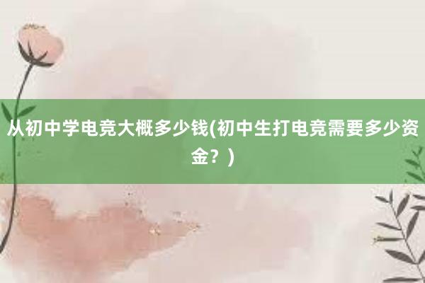 从初中学电竞大概多少钱(初中生打电竞需要多少资金？)