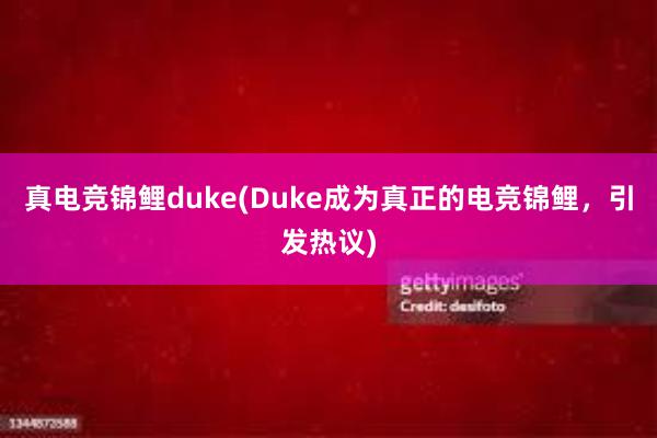 真电竞锦鲤duke(Duke成为真正的电竞锦鲤，引发热议)