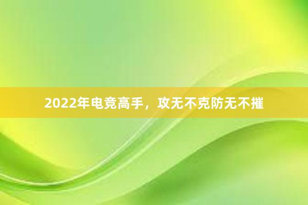 2022年电竞高手，攻无不克防无不摧