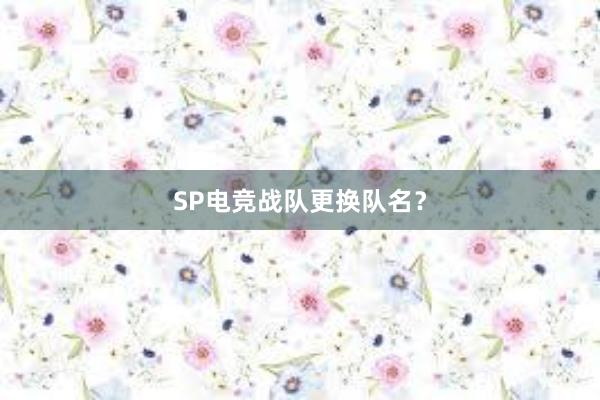 SP电竞战队更换队名？