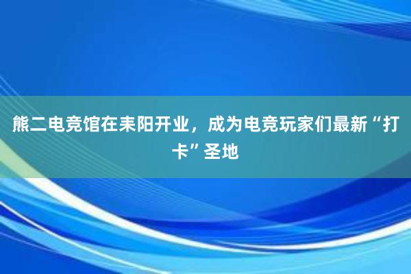 熊二电竞馆在耒阳开业，成为电竞玩家们最新“打卡”圣地