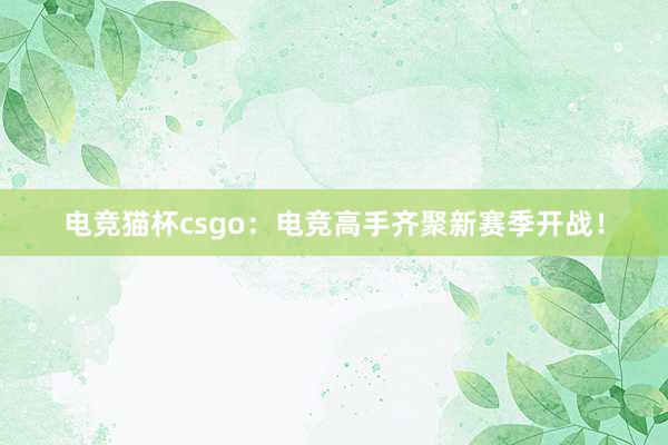 电竞猫杯csgo：电竞高手齐聚新赛季开战！