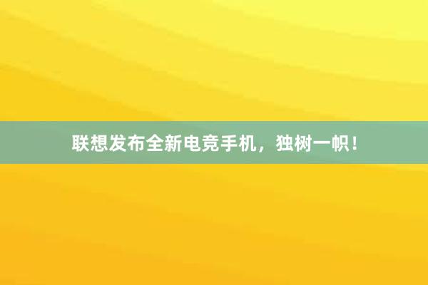 联想发布全新电竞手机，独树一帜！